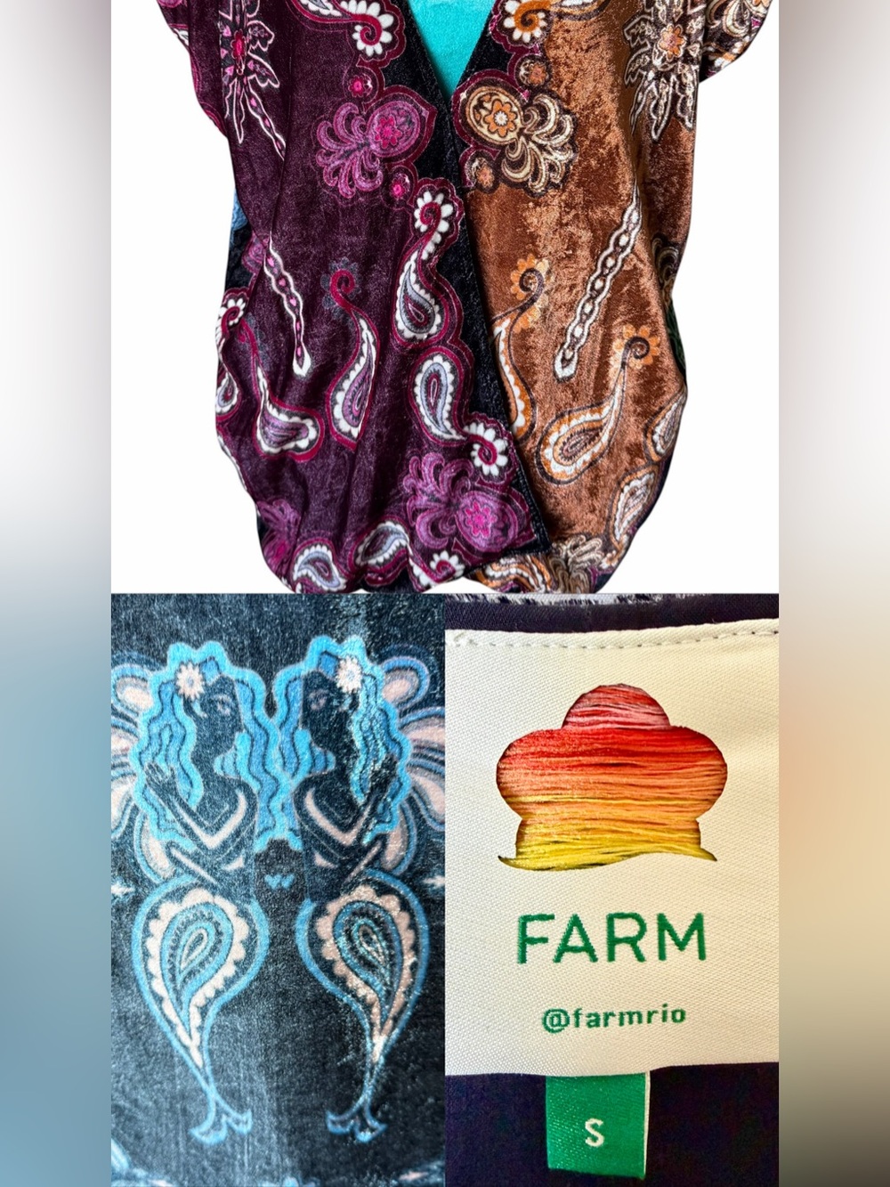 Farm Rio Sweet Mermaids Cap Sleeve Wrap Top